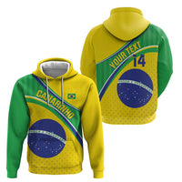 Custom Brazil Football Zip Hoodie Vamos Canarinho