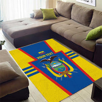 Custom Ecuador Football Area Rug Vamos La Tricolor
