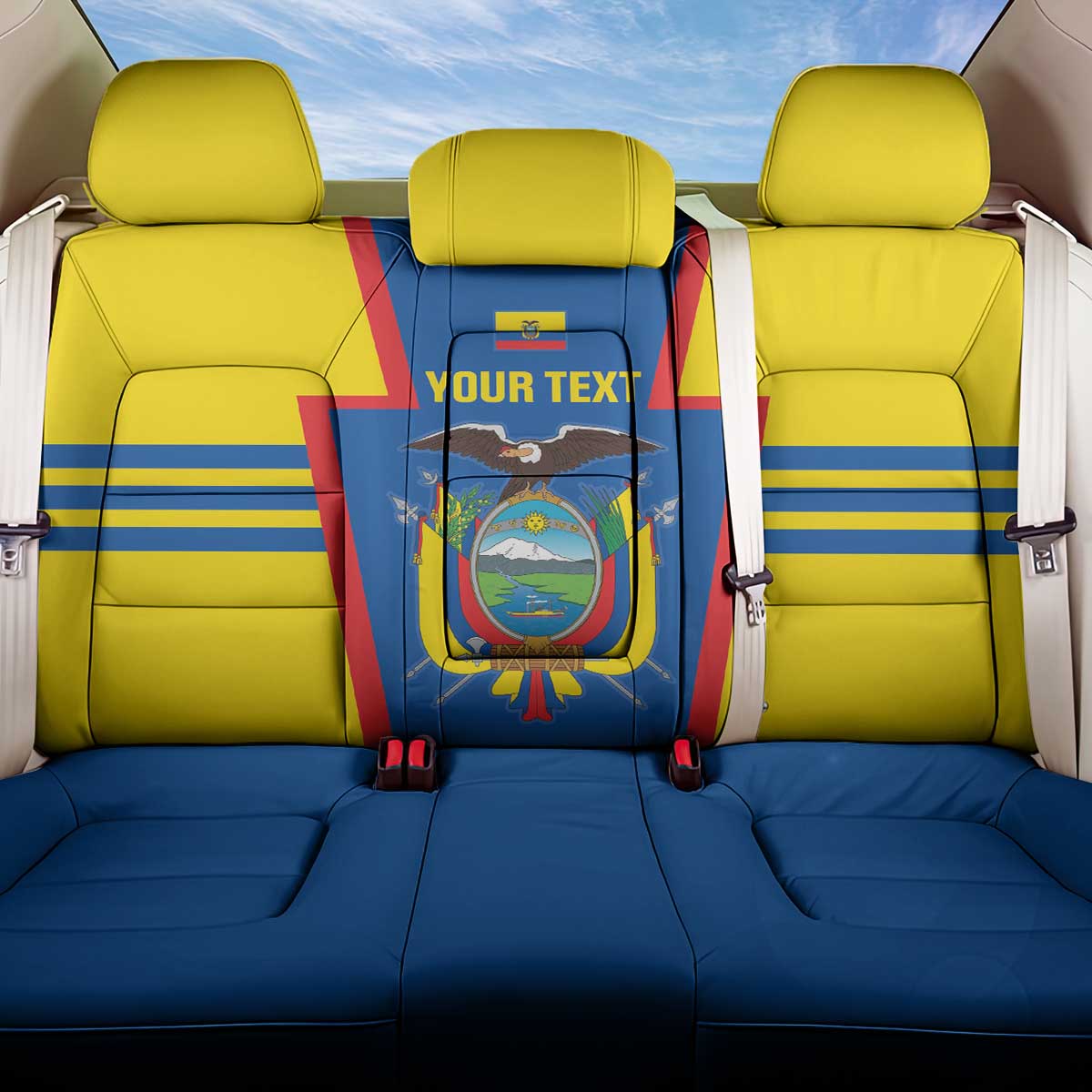 Custom Ecuador Football Back Car Seat Cover Vamos La Tricolor