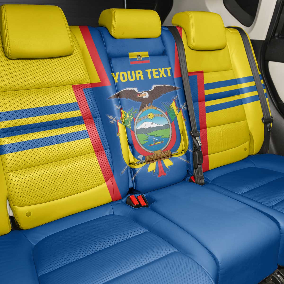 Custom Ecuador Football Back Car Seat Cover Vamos La Tricolor
