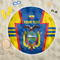 Custom Ecuador Football Beach Blanket Vamos La Tricolor