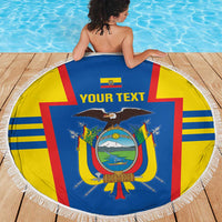 Custom Ecuador Football Beach Blanket Vamos La Tricolor