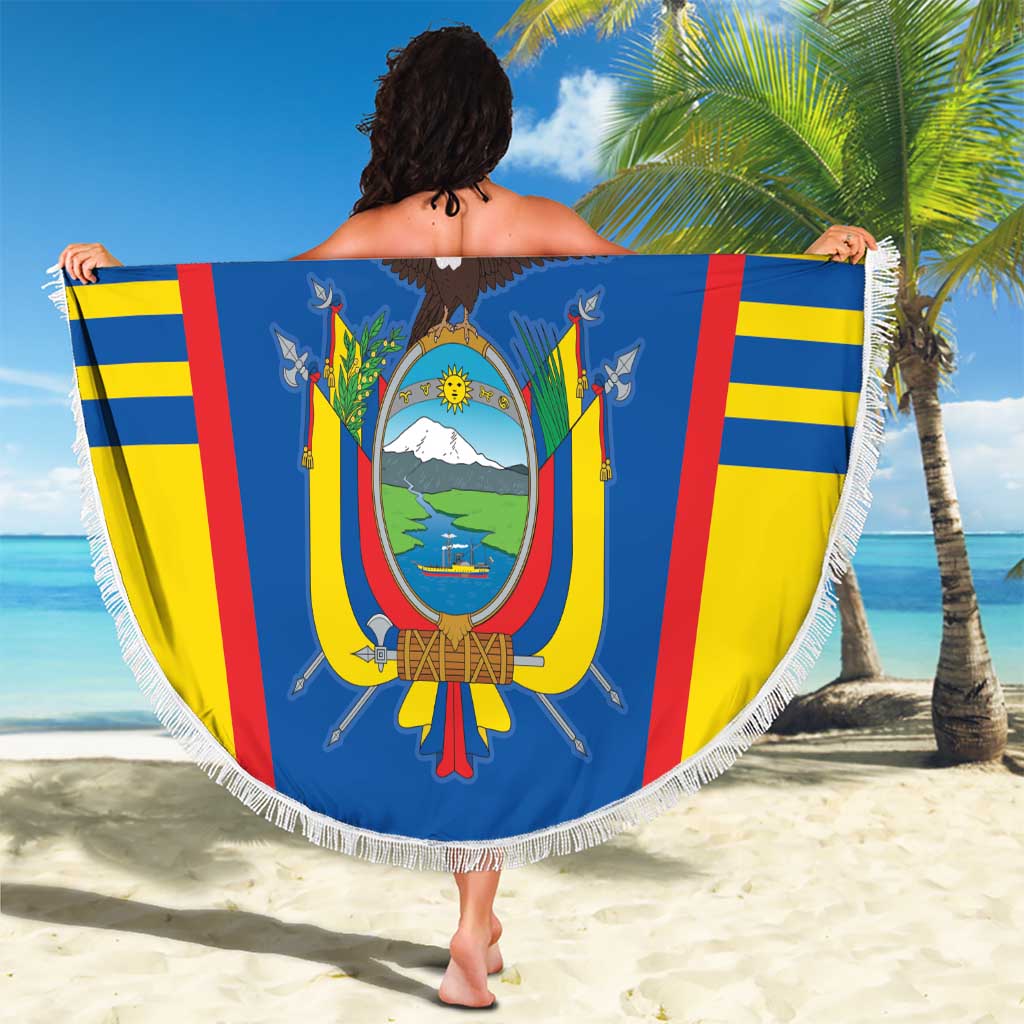 Custom Ecuador Football Beach Blanket Vamos La Tricolor