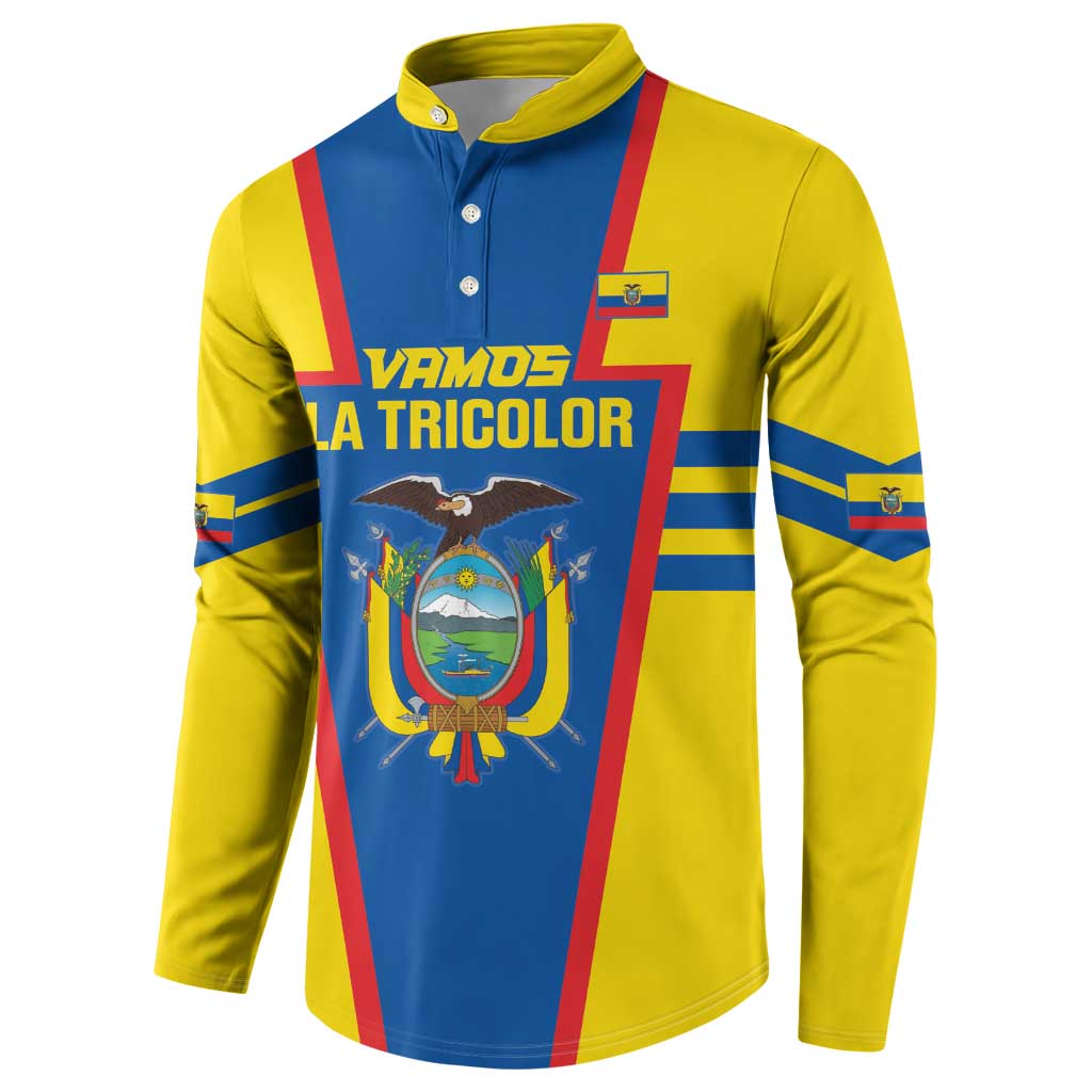 Custom Ecuador Football Button Sweatshirt Vamos La Tricolor