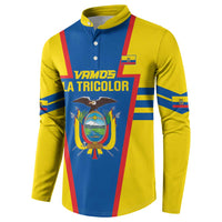 Custom Ecuador Football Button Sweatshirt Vamos La Tricolor