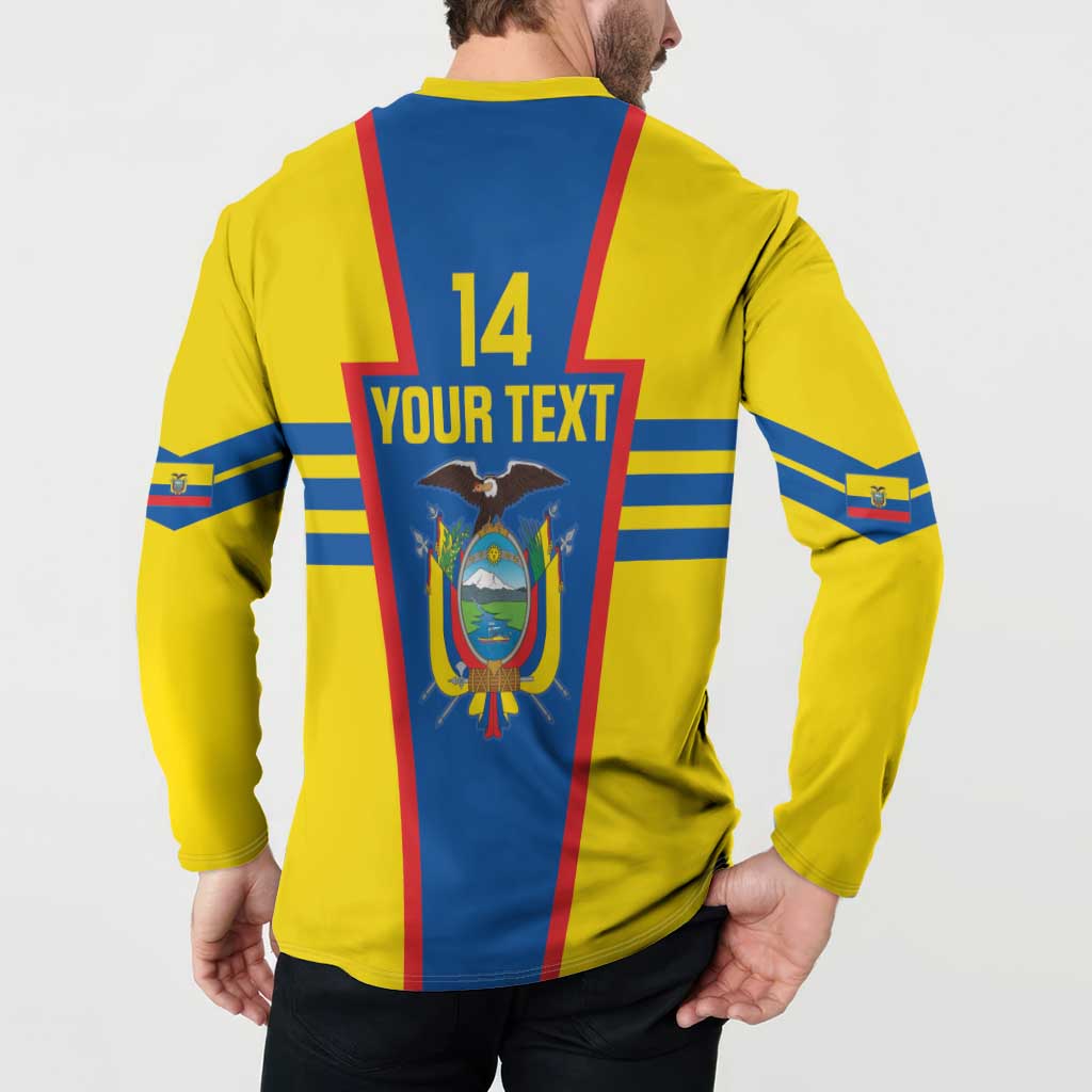 Custom Ecuador Football Button Sweatshirt Vamos La Tricolor