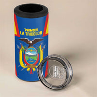 Custom Ecuador Football 4 in 1 Can Cooler Tumbler Vamos La Tricolor