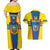 Custom Ecuador Football Couples Matching Off Shoulder Maxi Dress and Hawaiian Shirt Vamos La Tricolor