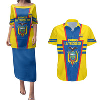 Custom Ecuador Football Couples Matching Puletasi and Hawaiian Shirt Vamos La Tricolor