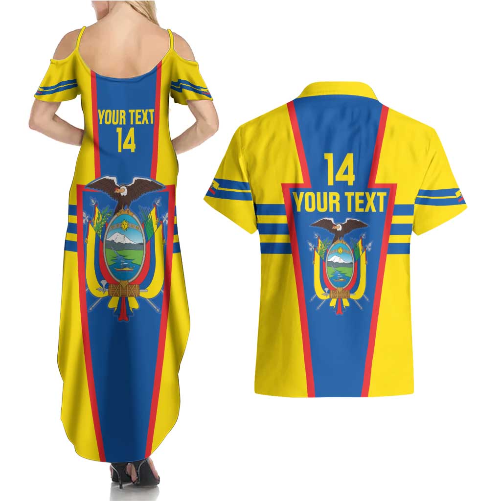 Custom Ecuador Football Couples Matching Summer Maxi Dress and Hawaiian Shirt Vamos La Tricolor
