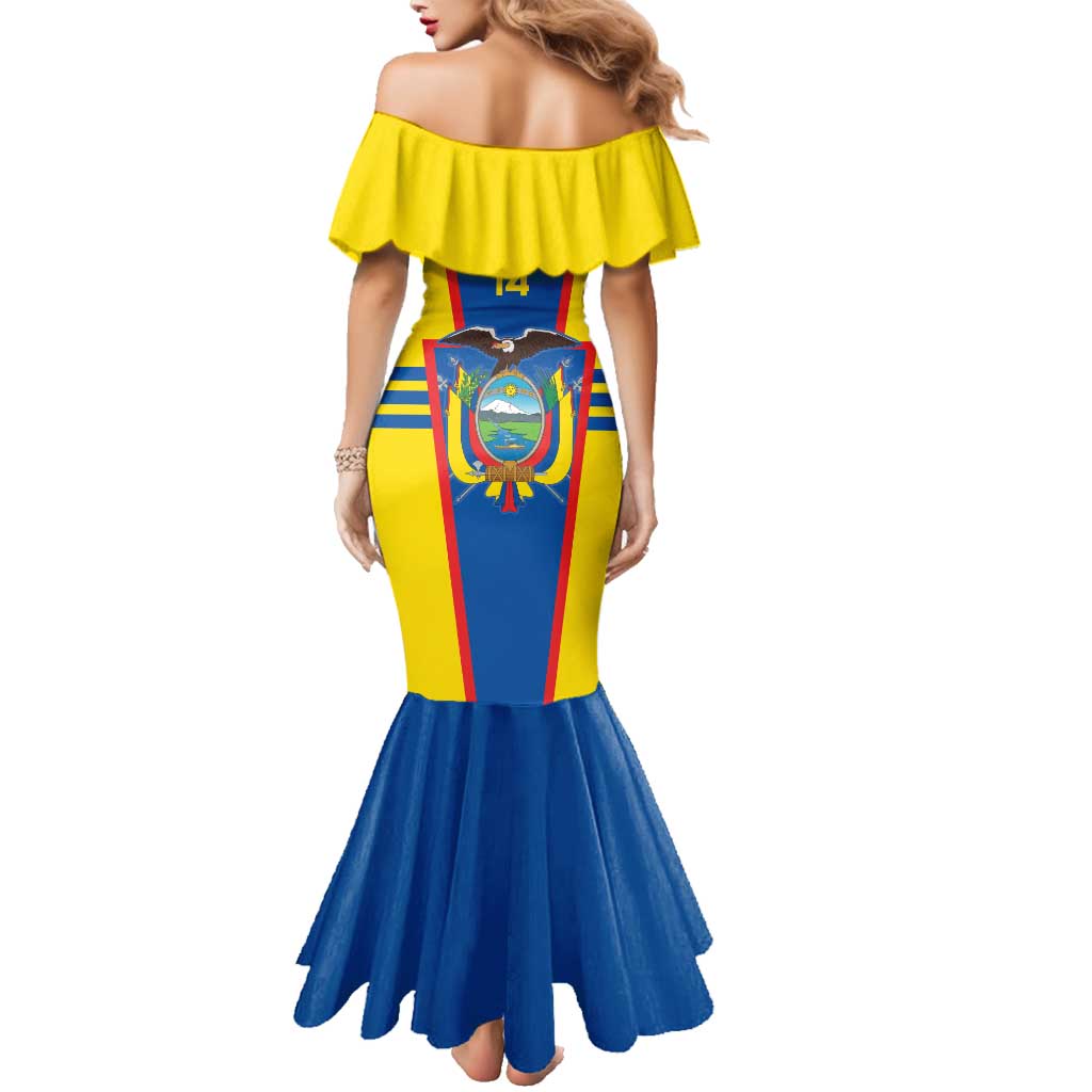 Custom Ecuador Football Family Matching Mermaid Dress and Hawaiian Shirt Vamos La Tricolor