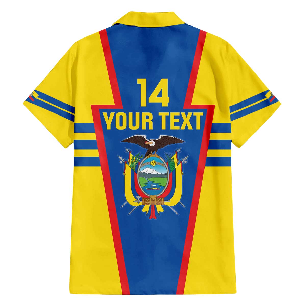 Custom Ecuador Football Family Matching Off The Shoulder Long Sleeve Dress and Hawaiian Shirt Vamos La Tricolor