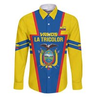 Custom Ecuador Football Family Matching Off Shoulder Short Dress and Hawaiian Shirt Vamos La Tricolor