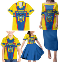 Custom Ecuador Football Family Matching Puletasi and Hawaiian Shirt Vamos La Tricolor