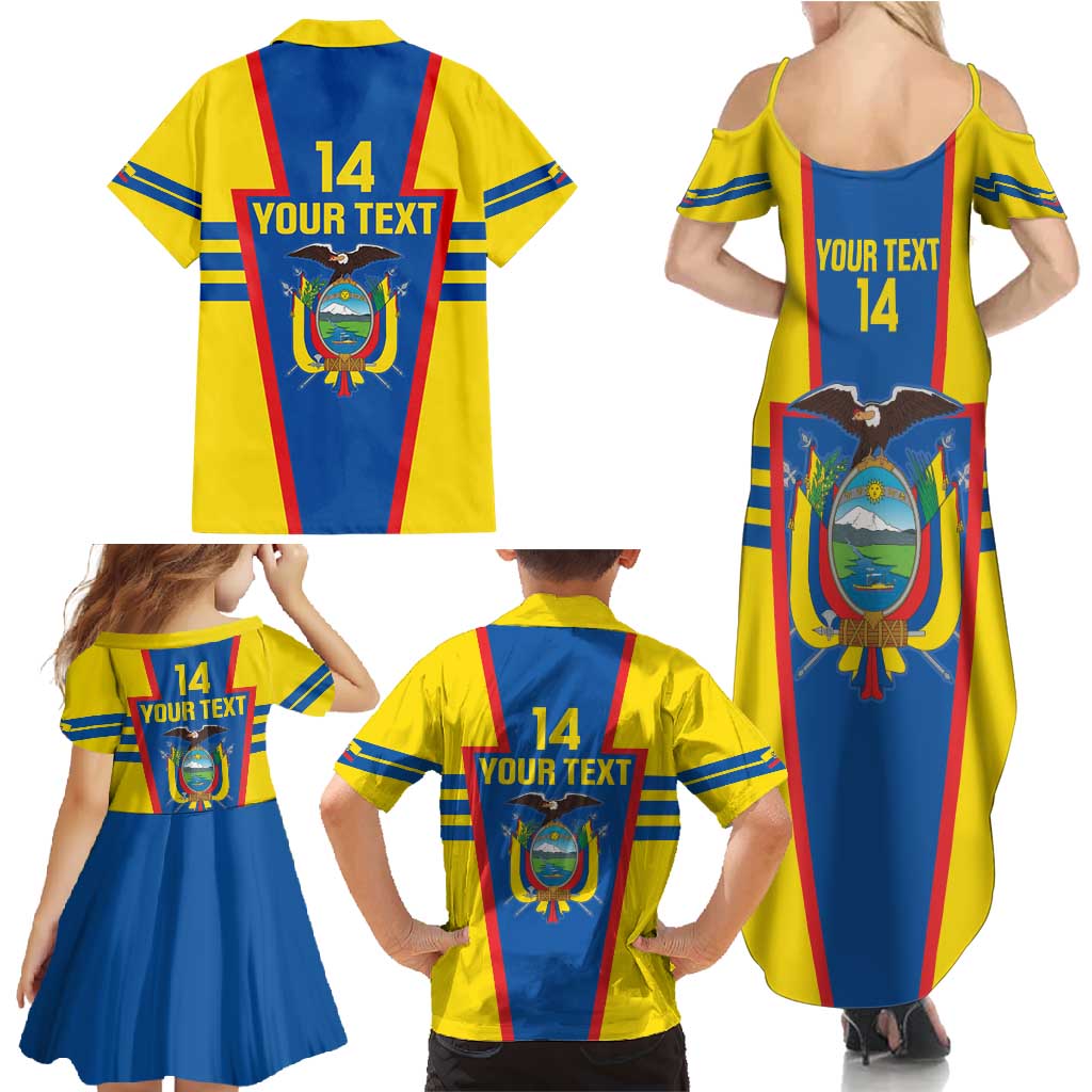 Custom Ecuador Football Family Matching Summer Maxi Dress and Hawaiian Shirt Vamos La Tricolor