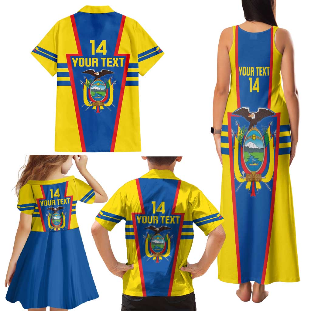 Custom Ecuador Football Family Matching Tank Maxi Dress and Hawaiian Shirt Vamos La Tricolor