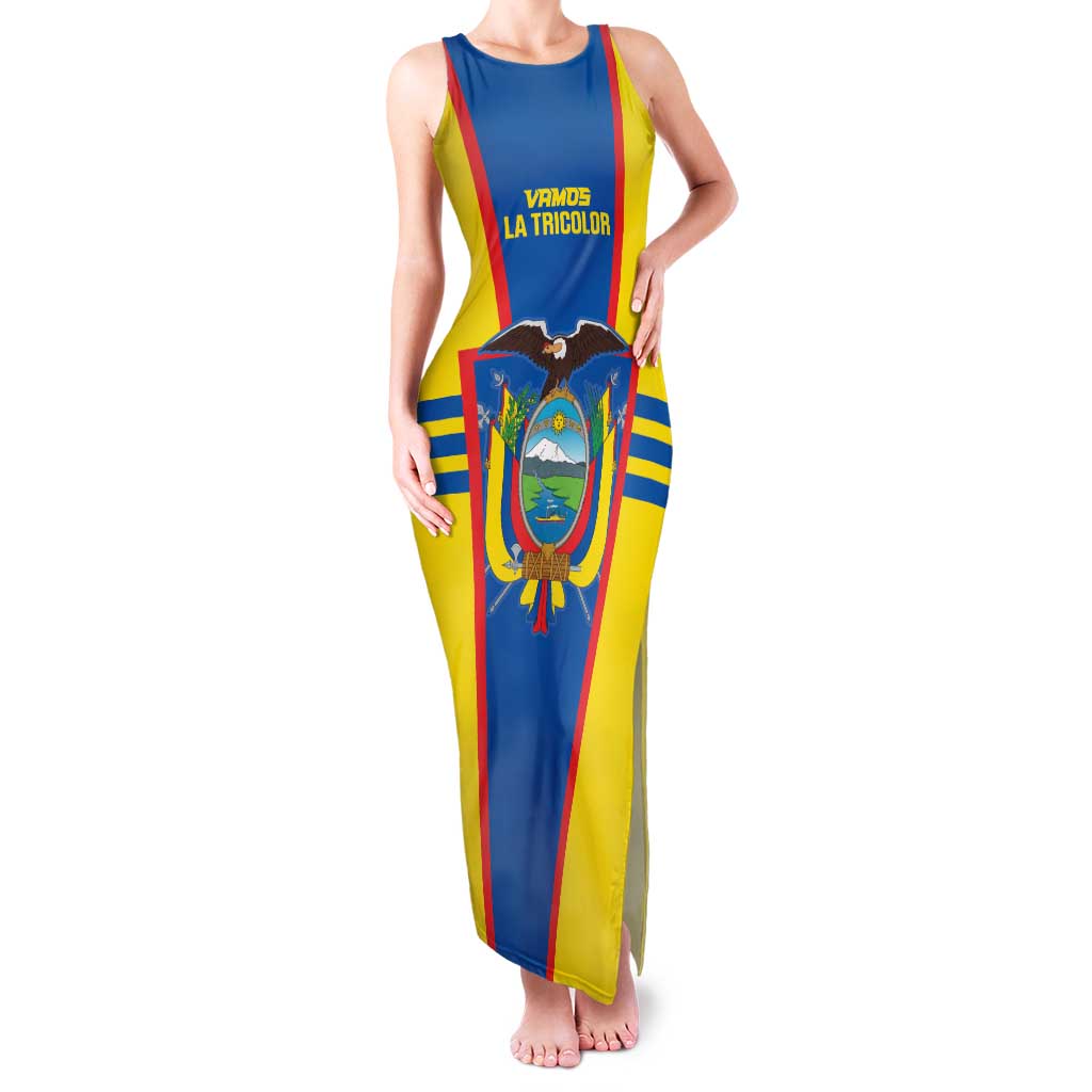 Custom Ecuador Football Family Matching Tank Maxi Dress and Hawaiian Shirt Vamos La Tricolor