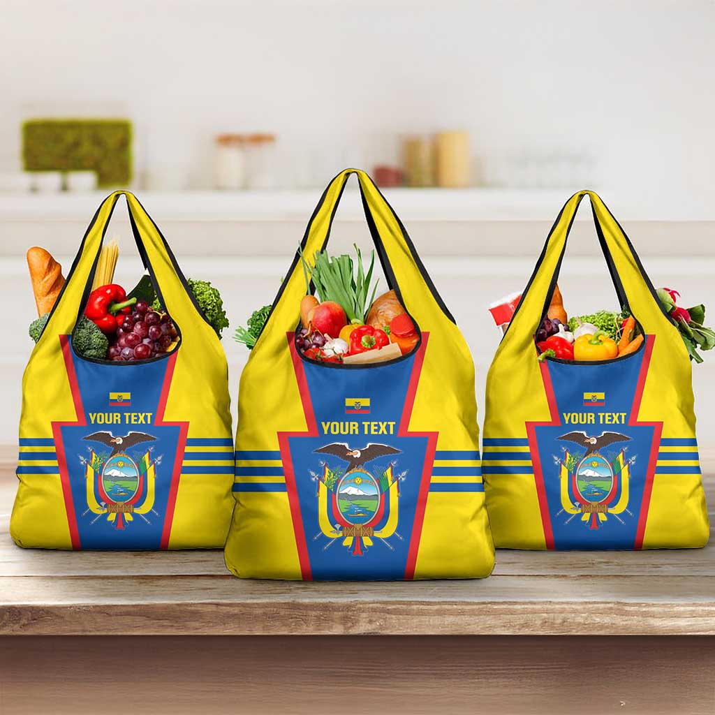 Custom Ecuador Football Grocery Bag Vamos La Tricolor