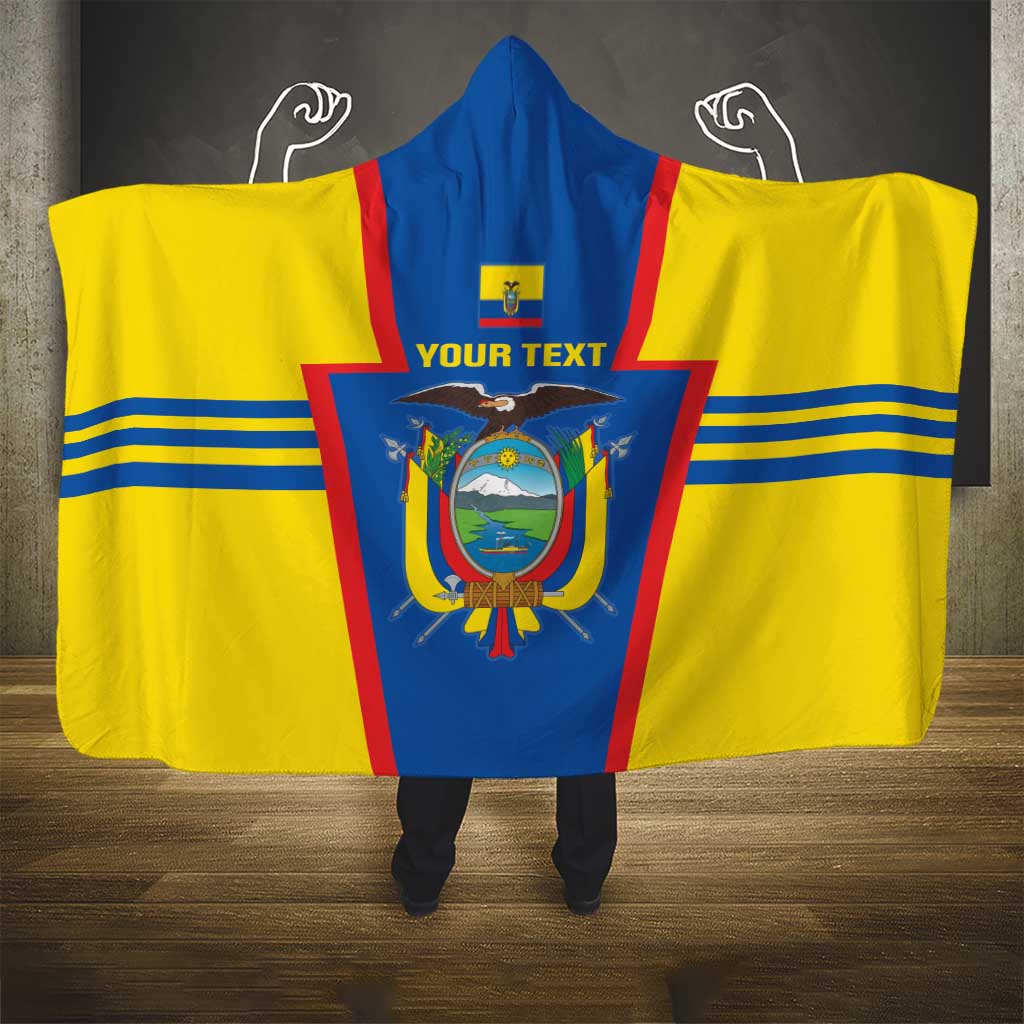 Custom Ecuador Football Hooded Blanket Vamos La Tricolor