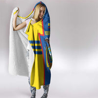 Custom Ecuador Football Hooded Blanket Vamos La Tricolor
