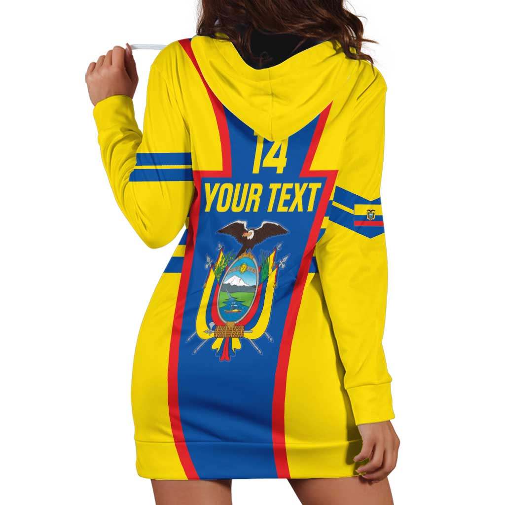 Custom Ecuador Football Hoodie Dress Vamos La Tricolor