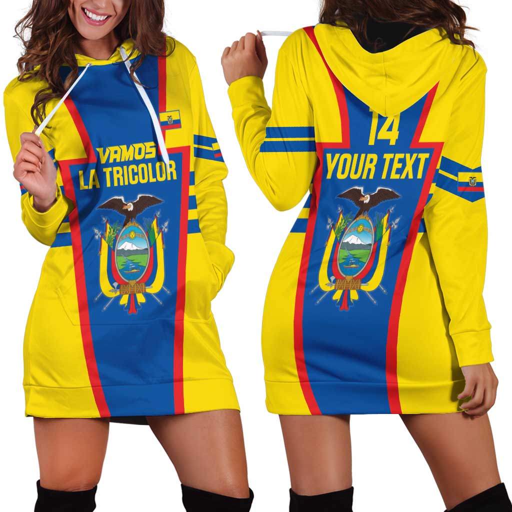Custom Ecuador Football Hoodie Dress Vamos La Tricolor