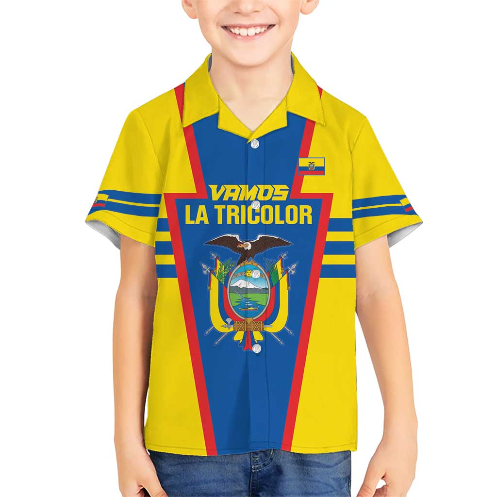 Custom Ecuador Football Kid Hawaiian Shirt Vamos La Tricolor