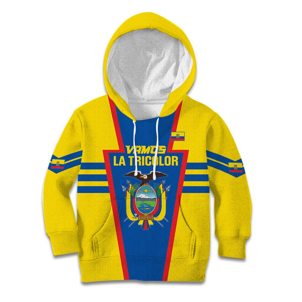 Custom Ecuador Football Kid Hoodie Vamos La Tricolor