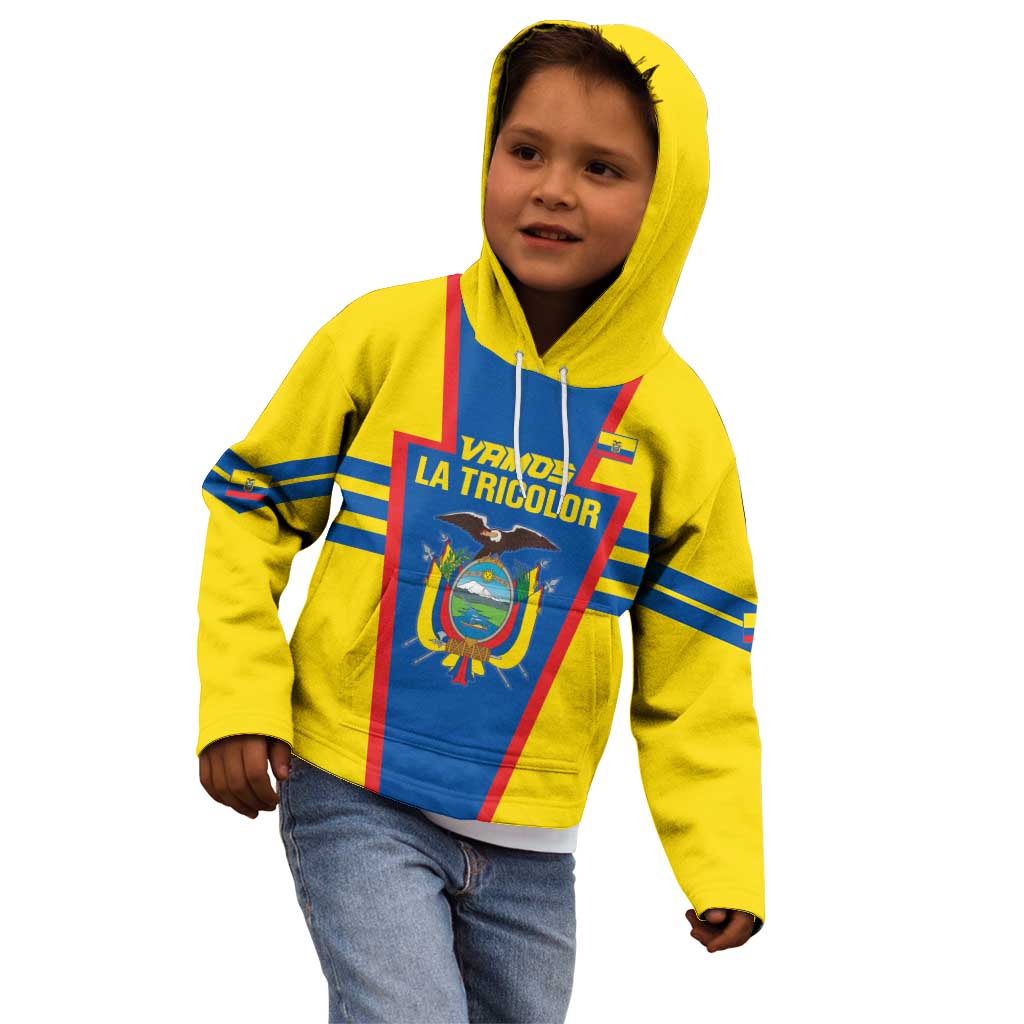 Custom Ecuador Football Kid Hoodie Vamos La Tricolor