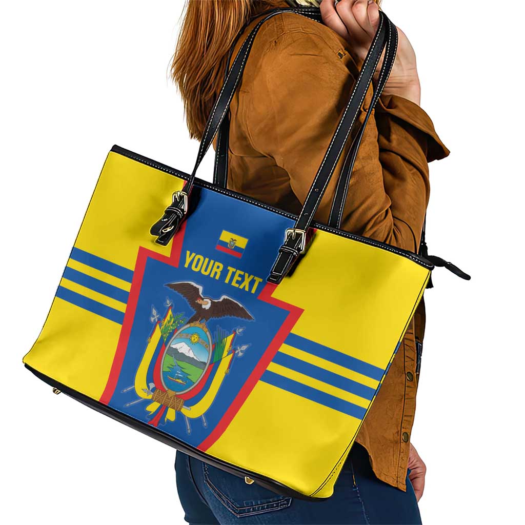 Custom Ecuador Football Leather Tote Bag Vamos La Tricolor