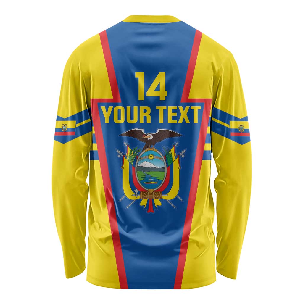 Custom Ecuador Football Long Sleeve Shirt Vamos La Tricolor
