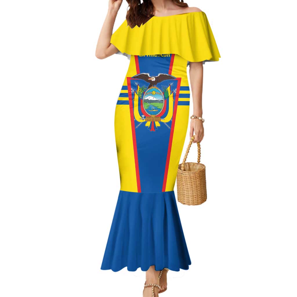 Custom Ecuador Football Mermaid Dress Vamos La Tricolor