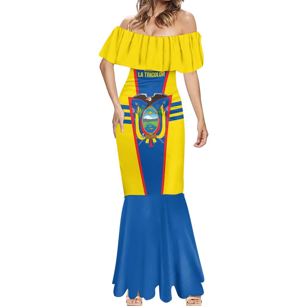 Custom Ecuador Football Mermaid Dress Vamos La Tricolor