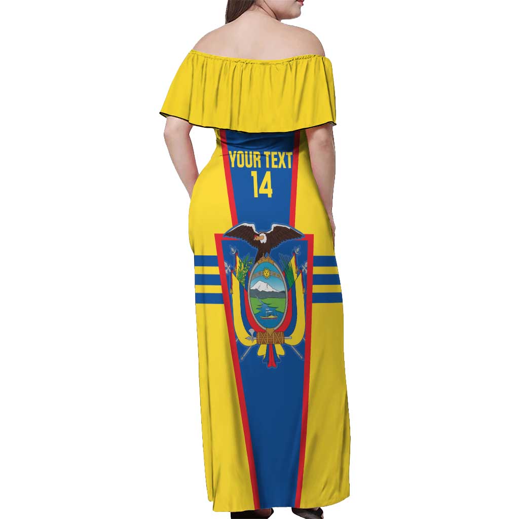 Custom Ecuador Football Off Shoulder Maxi Dress Vamos La Tricolor