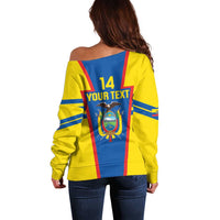 Custom Ecuador Football Off Shoulder Sweater Vamos La Tricolor