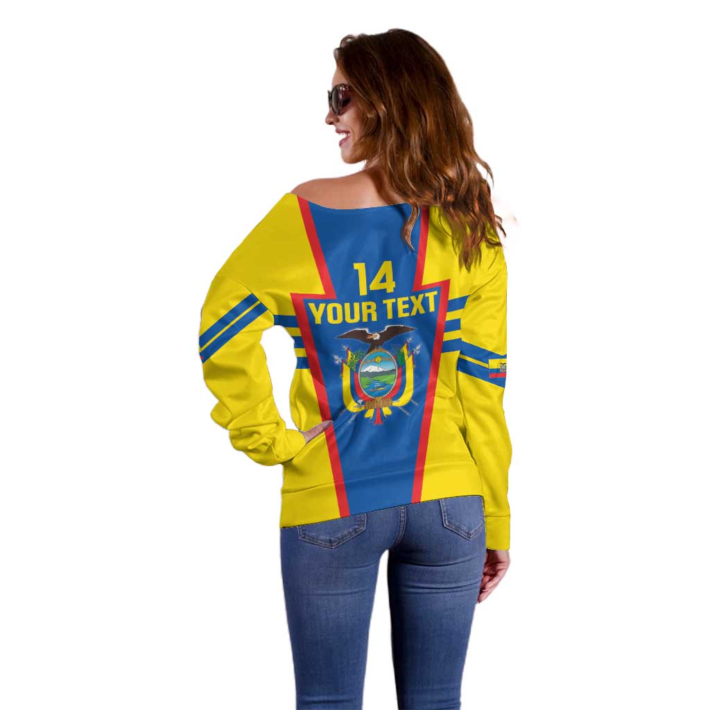 Custom Ecuador Football Off Shoulder Sweater Vamos La Tricolor