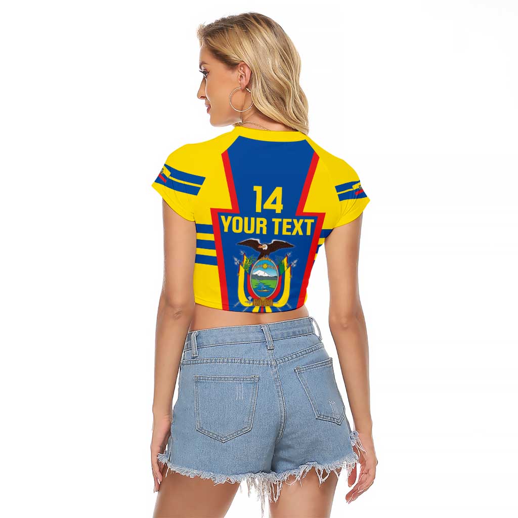 Custom Ecuador Football Raglan Cropped T Shirt Vamos La Tricolor