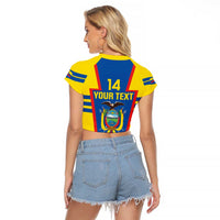Custom Ecuador Football Raglan Cropped T Shirt Vamos La Tricolor