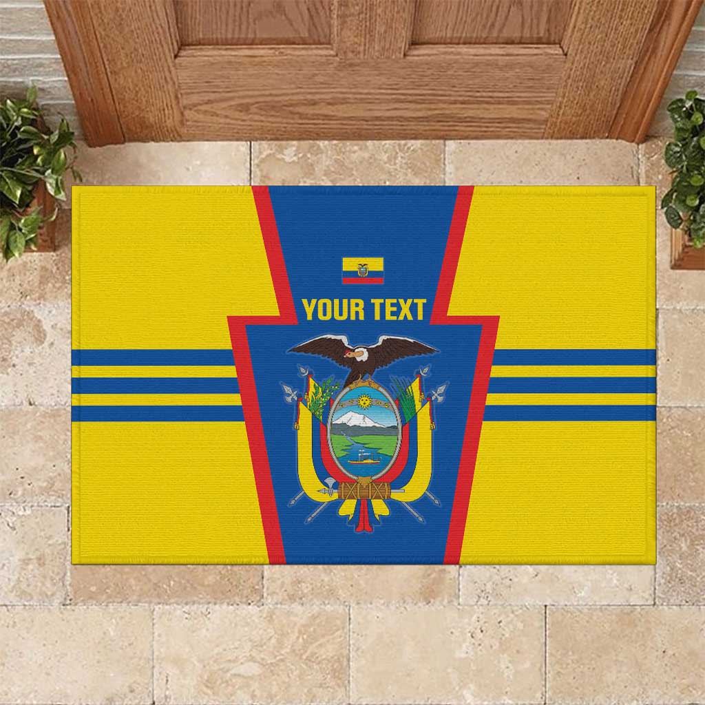 Custom Ecuador Football Rubber Doormat Vamos La Tricolor