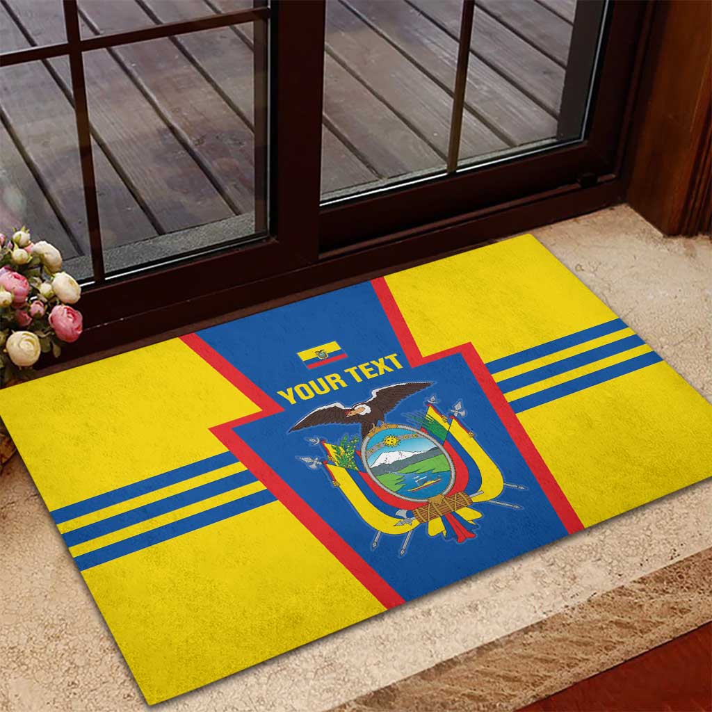 Custom Ecuador Football Rubber Doormat Vamos La Tricolor