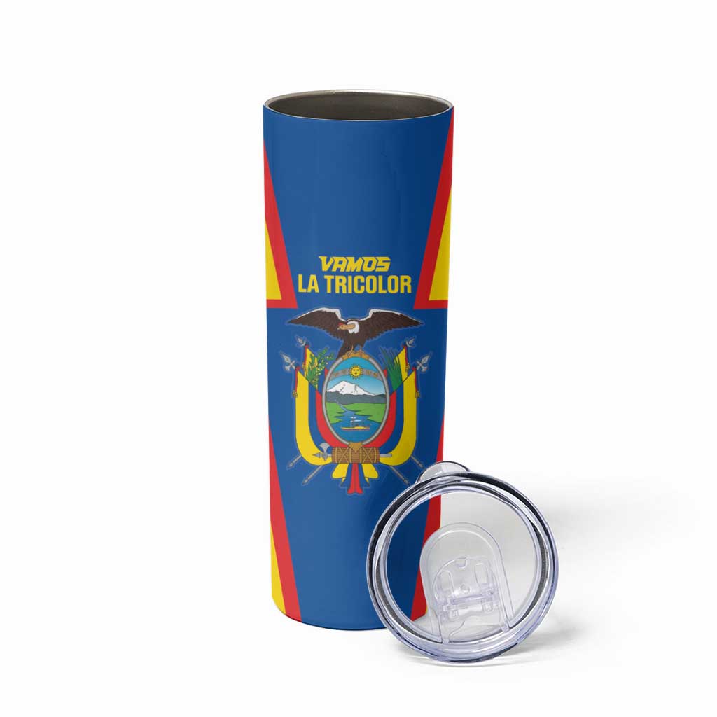 Custom Ecuador Football Skinny Tumbler Vamos La Tricolor
