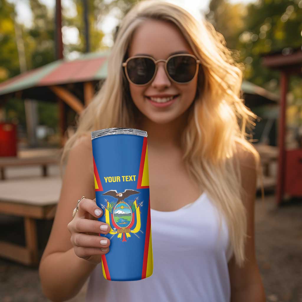 Custom Ecuador Football Skinny Tumbler Vamos La Tricolor