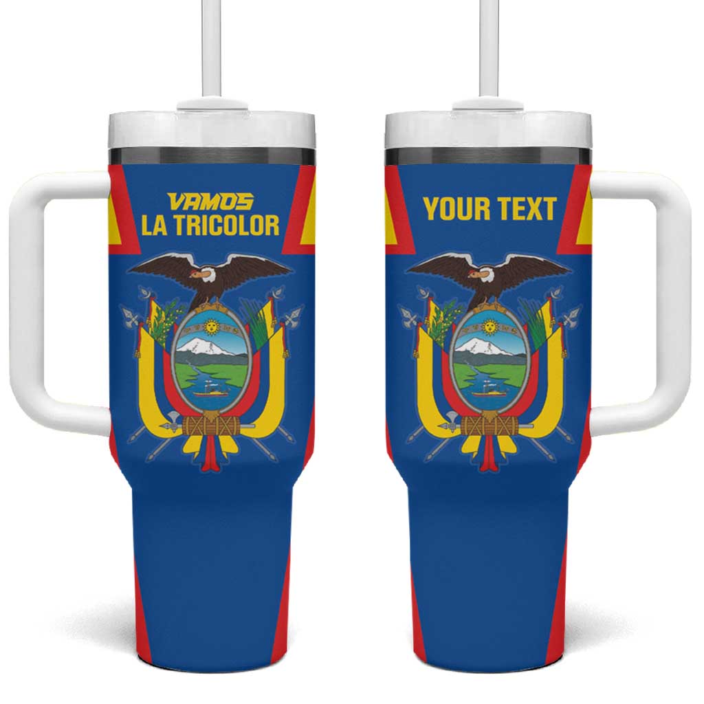 Custom Ecuador Football Tumbler With Handle Vamos La Tricolor