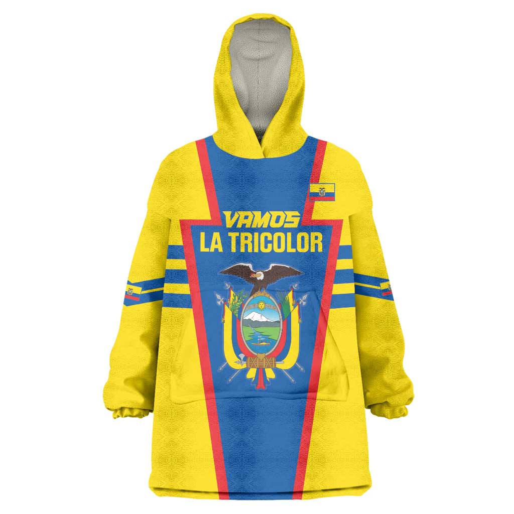 Custom Ecuador Football Wearable Blanket Hoodie Vamos La Tricolor