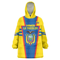 Custom Ecuador Football Wearable Blanket Hoodie Vamos La Tricolor
