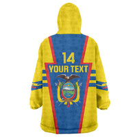 Custom Ecuador Football Wearable Blanket Hoodie Vamos La Tricolor