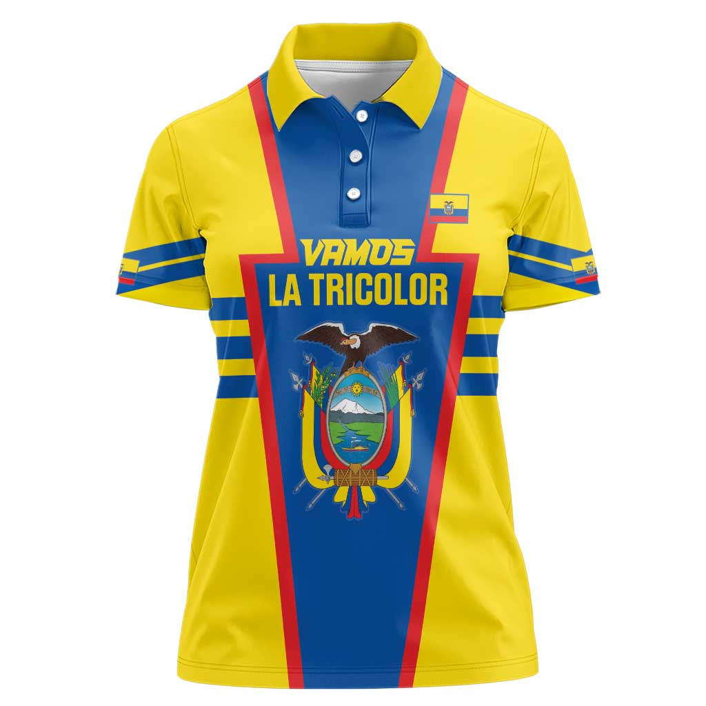 Custom Ecuador Football Women Polo Shirt Vamos La Tricolor