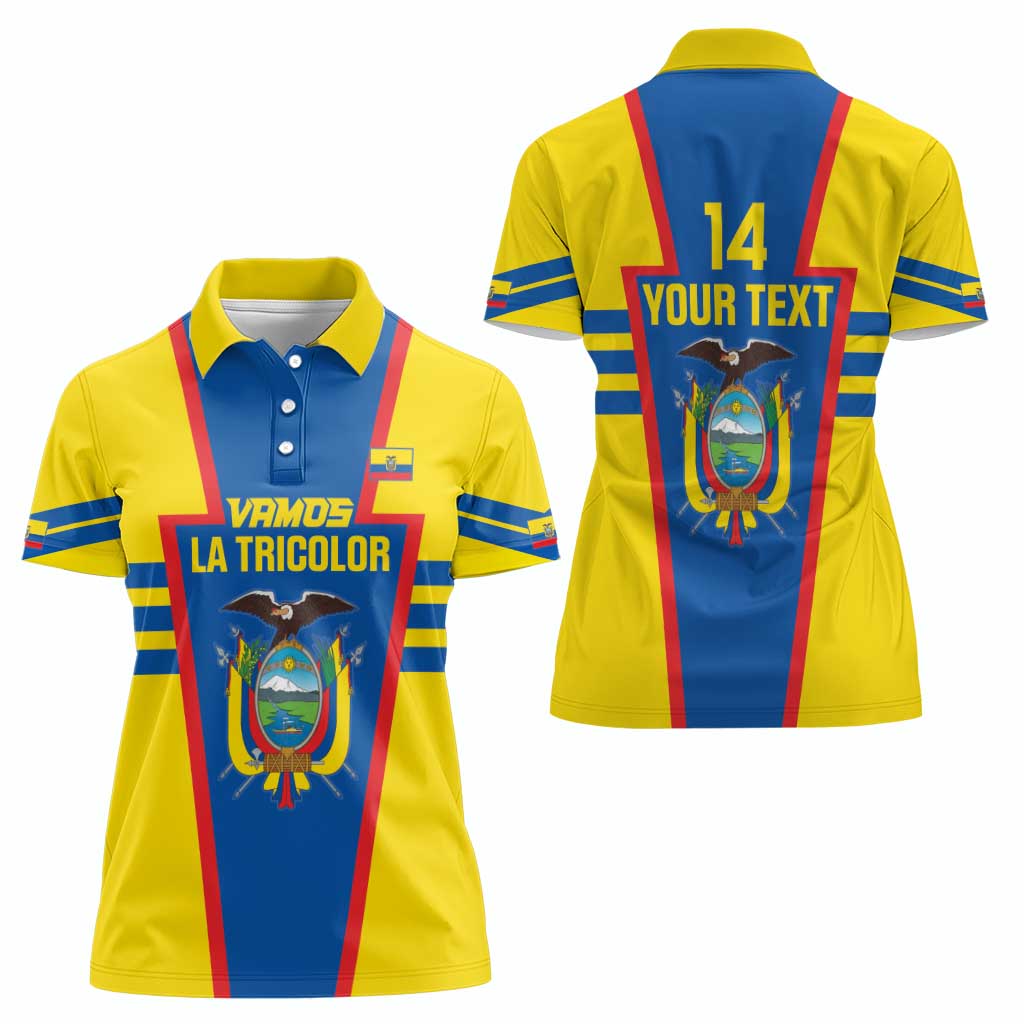 Custom Ecuador Football Women Polo Shirt Vamos La Tricolor
