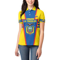 Custom Ecuador Football Women Polo Shirt Vamos La Tricolor