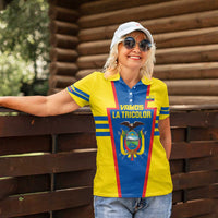 Custom Ecuador Football Women Polo Shirt Vamos La Tricolor